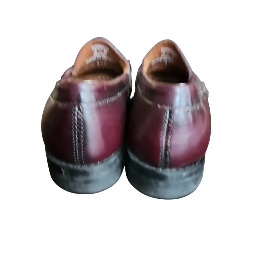 Pappagallo Penny Loafers Women 6.5 M Burgundy Leather Classic Flat Shoes Vintage
